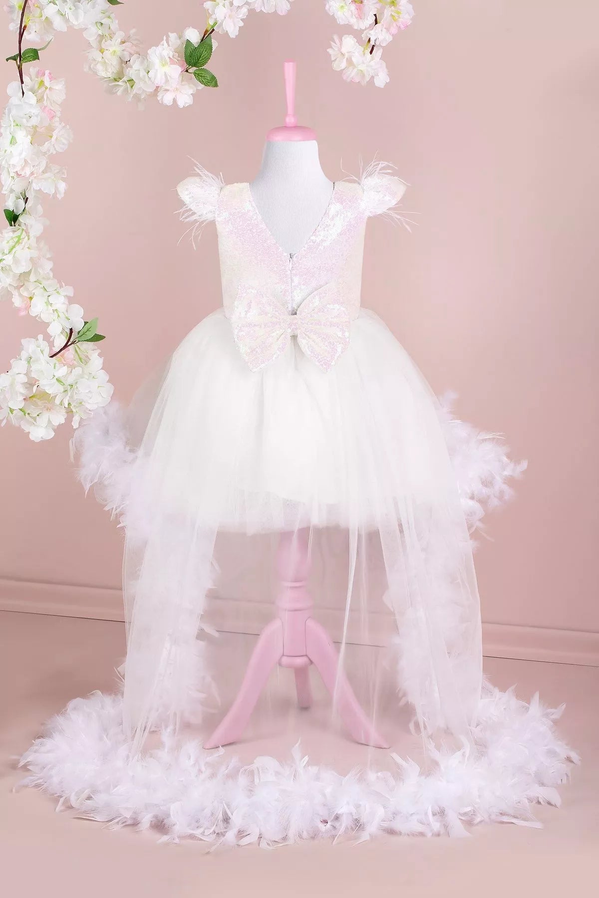 Elegant White Princess Dress for Girls